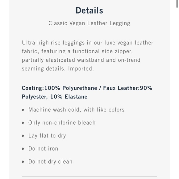 Abercrombie & Fitch Classic Vegan Leather Leggings, Size S, Color Brown - Picture 6 of 10